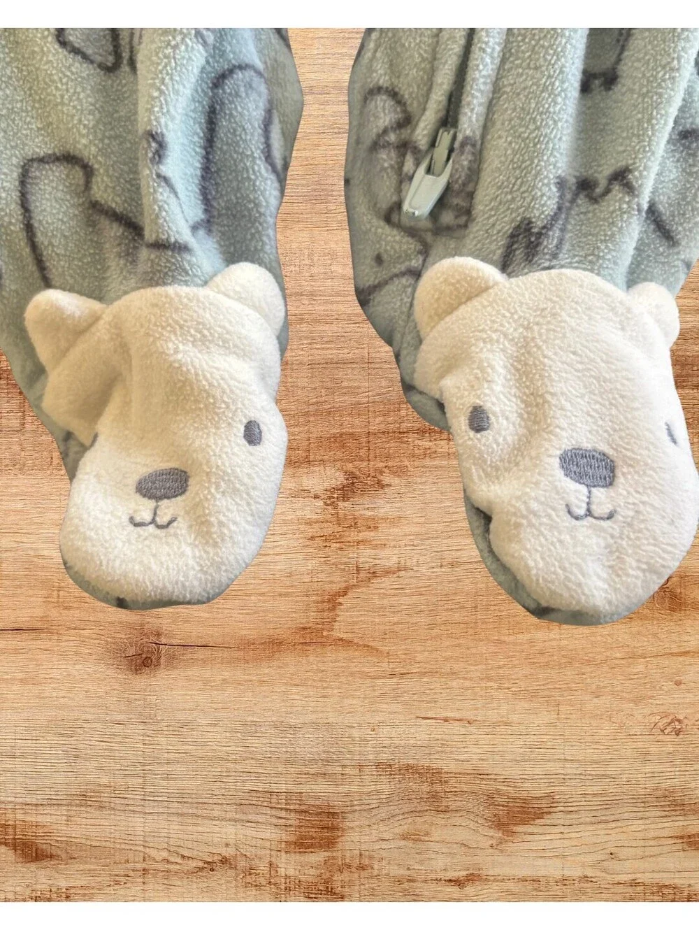 Carter's Polar Bear & Penguin Fleece Footie Pajamas 3 Months Blue